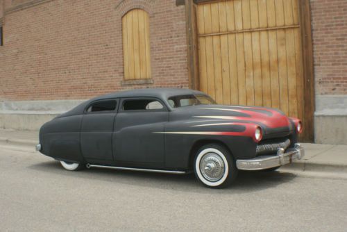 1950 mercury chopped 4 door lead sled side pipes flame throwers, image 3