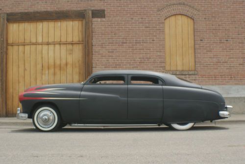 1950 mercury chopped 4 door lead sled side pipes flame throwers, image 7