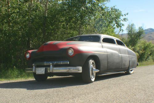 1950 mercury chopped 4 door lead sled side pipes flame throwers, image 17
