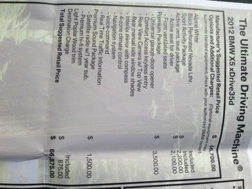 2012 BMW X5 xDrive35D, MSRP $66,875, US $41,000.00, image 2