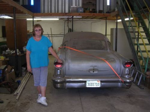 1957 oldsmobile 88---2door sedan---factory stick---needs restoation