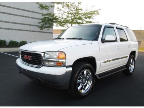 2001 gmc yukon sle 4wd white chrome wheels super clean runs excellent