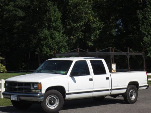 2000 chevrolet c3500 chevy pickup pick up crew cab white