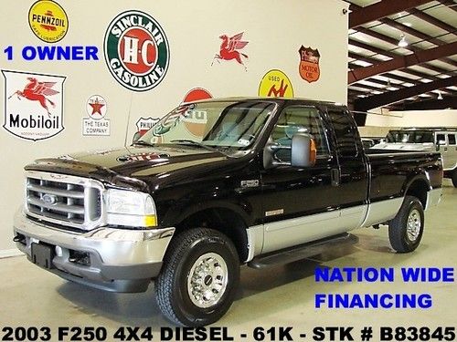 2003 f250 xlt super-cab 4x4,diesel,cloth,6 disk cd,16in wheels,61k,we finance!!