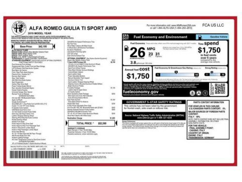 2019 Alfa Romeo Giulia Ti Sport, US $23,999.00, image 2