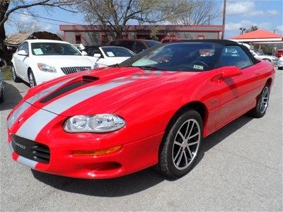 Topless camaro z red black convertible soft top rare ultra low miles original ss