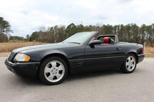 2000 sl500 designo roadster 63k both tops black red leather