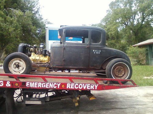 Rat rod, project, v~8 flathead,1930 model a ,5 wdo coupe, steel,patch panels