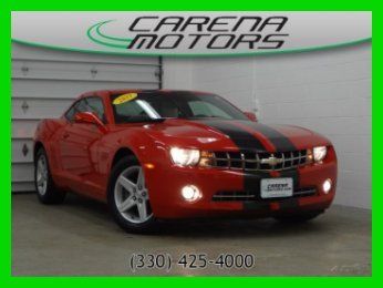 2011 chevy used camaro red  two-tone leather seats free carfax automatic