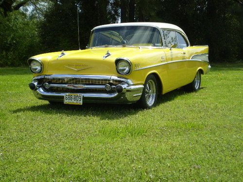 Beautiful yellow with white top 2 door belair