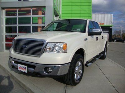 F150 ford 4x4 truck white leather heated nav seats one owner floor shift v8