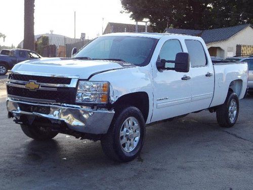 2012 chevrolet silverado 2500hd lt crew cab 4wd damaged fixer runs! low miles!!