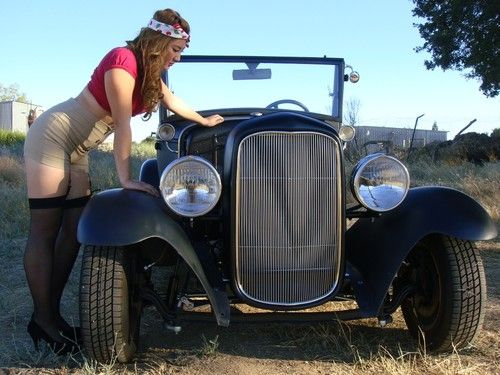 1930 ford model a cabriolet 68b hot rod rat henry steel roadster