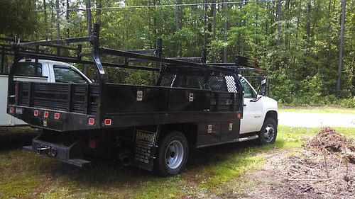 2010 gmc sierra 3500 duramax diesel allison trans 12 foot flat bed boxes &amp; rack