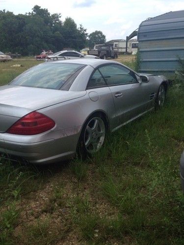 2003 mercedes benz sl-class sl500 roadster silver front end damage