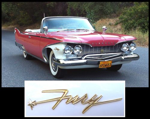 Convertible 1960 plymouth fury 413 big block restored 1957 1958 1959