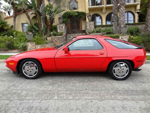 1986 porsche 928 s quad cam 4.8l v8 red/black original paint clean no reserve