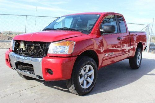 2011 nissan titan sv king cab 4wd damaged salvage low miles perfect color l@@k!