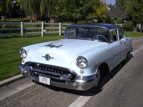 1955 oldsmobile 88 4 door post 324 rocket 4 speed hydra-matic 4 barrel survivor