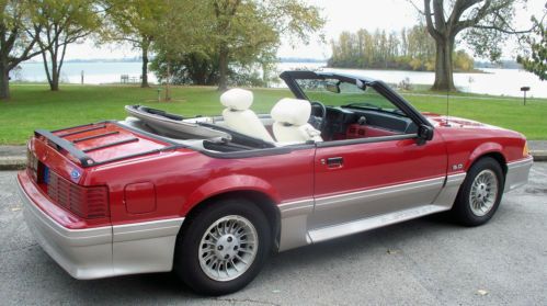 Ford mustang 1989 gt convertible red vert fox extremely clean no rust non smoker
