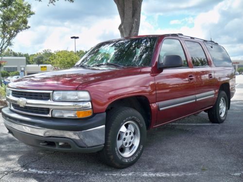 2001 chevrolet 1500 suburban,lt,4x4,lthr,3rd row,sunroof,dual a/c,$99 no reserve