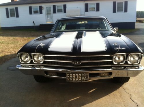 Black with white chevelle stripes, Excellent condition, Supersport (SS), Antique, US $22,000.00, image 5