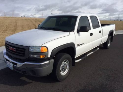 Duramax diesel 2003 gmc sierra 2500 crew cab white 2500hd 4x4 long allison chevy