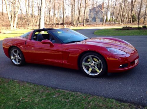 2005  corvette 6 speed. red