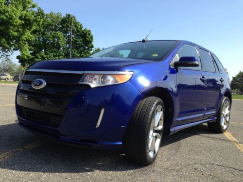 No reserve 2013 ford edge sport 3.7l-nav-dvd-cam-sensors-leather-power-10k mile