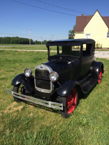 *beautiful* 1929 ford model a sport coupe runs, and drives, clear indiana title!