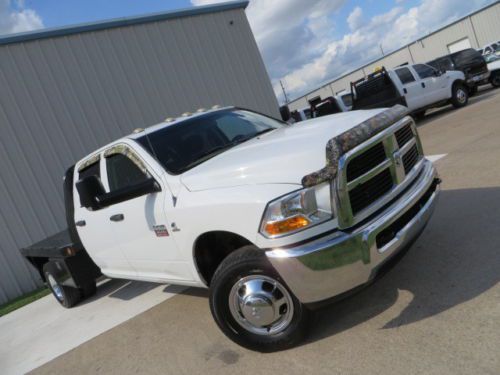 11 ram 3500 slt 6.7l cummins 4x4 6spd-at flat-bed jakes carfax 2owners tow pkg