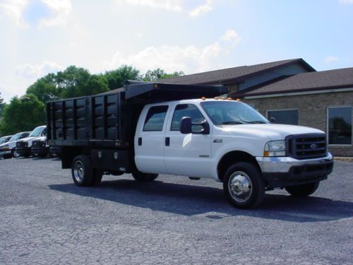 2004 ford f450 superduty crew cab landscapers dump truck 56k act. miles diesel