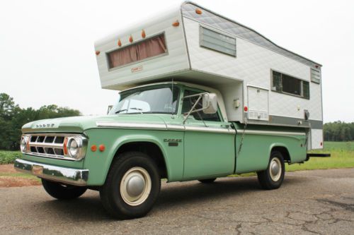 1968 dodge d200,10,000 original miles!! with mint slide in camper true survivor