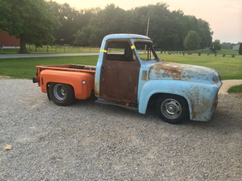 1953 54 55 ford shop truck choped channeled lowered sbc hot rod rat rod runs