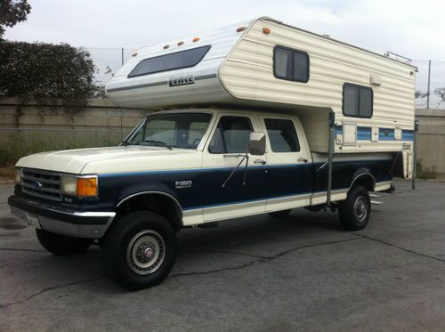 1989 f350 crewcab 4x4 with 1992 lance cabover camper 100k miles 1 owner