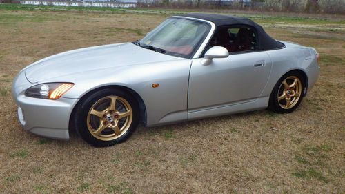 2002 honda s2000 silver/red 128k miles no reserve  runs great