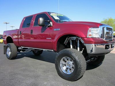 2005 ford lariat f-350 super duty crew cab diesel 4x4 lifted truck~low miles!!