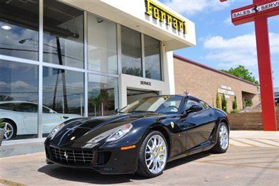 2008 ferrari 599 gtb black over tan leather with full carbon fiber interior ops.