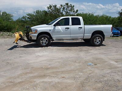 2006 quad cab 4x4 plow automatic turbo diesel 5.9 white 2500 slt ram thunderroad