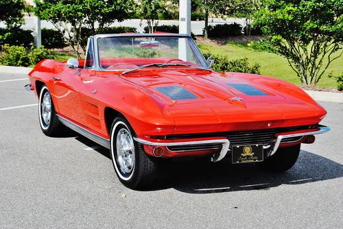 Simply spectacular 63 chevrolet corvette convertible 4 speed a/c rare beautiful