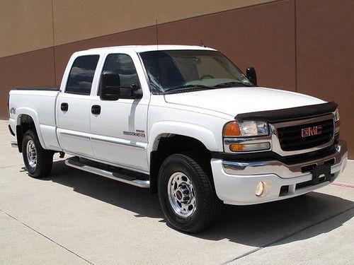 05 gmc sierra 2500hd 4x4 crew cab slt duramax diesel 6.6l short bed 1owner