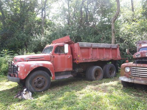 1948-50 ford f7; dump truck; 337 flathead; runs, drives