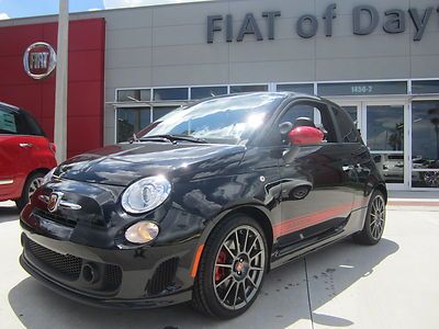 Certified low miles abarth cabrio red leather 17" black wheels beats audio