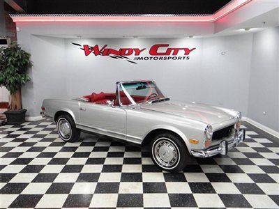1971 mercedes benz 280sl pagoda roadster~84k~hardtop~stunning silver over red!