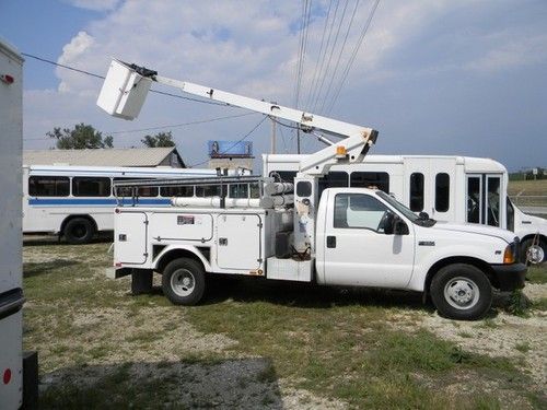 Ford f-350 bucket truck utility aerial boom service truck v-10 auto 1-owner