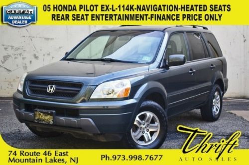 05 pilot ex-l-114k-navigation-rear seat entertainment-sunroof-heated seats