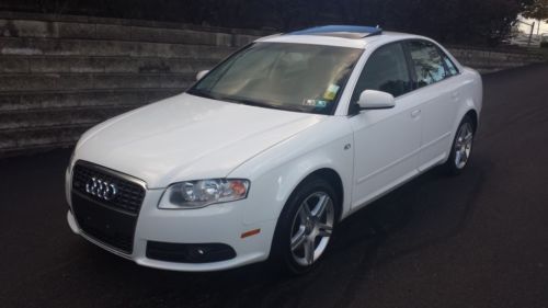 2008 audi a4 quattro s line!! white with black leather wow no reserve!!!!