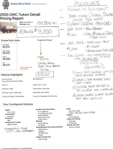 2000 GMC Yukon Denali - LOW MILES - Sport Utility 4-Door 5.7L, US $8,000.00, image 4