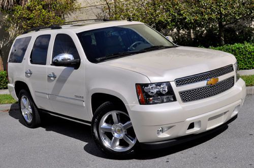 2013 chevrolet tahoe ltz! pearl white/tan! loaded! $58805 msrp! fresh service!