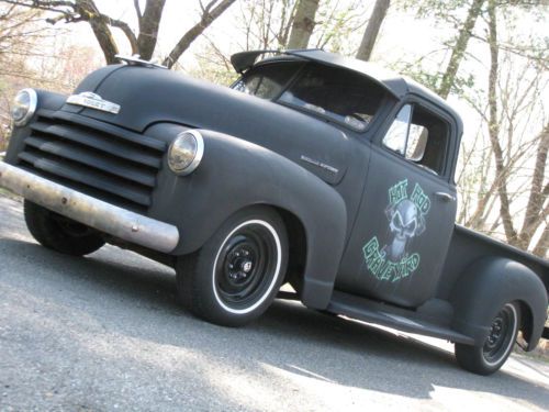 1950 chevrolet 5 window deluxe cab truck/ runs great / ratrod/ patina/airbrush